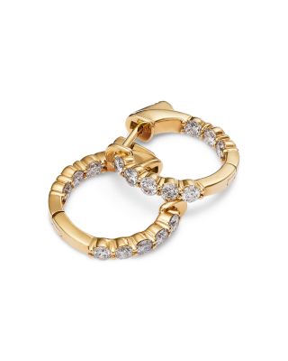 Diamond Classic Inside Out Hoops in 14K Yellow Gold, 0.75 tcw