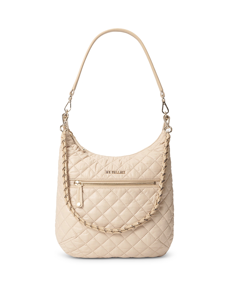 Mz Wallace Crosby Sienna Quilted Nylon Shoulder Bag In Neutral