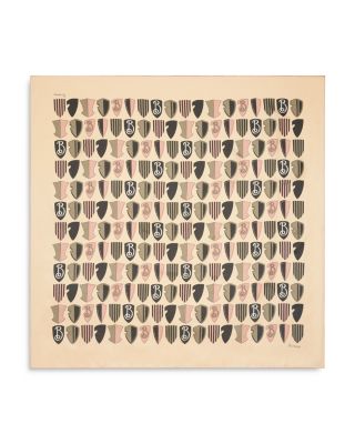 Equestrian Knight Design Shield Square Silk Scarf