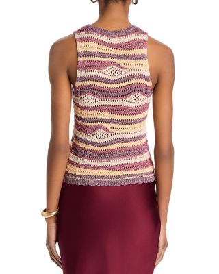 Hannah Striped Crochet Sleeveless Sweater