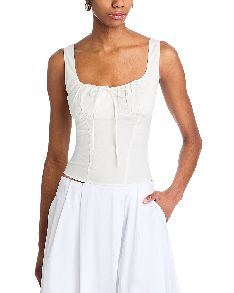 Shop Lucy Paris Arya Poplin Top In White