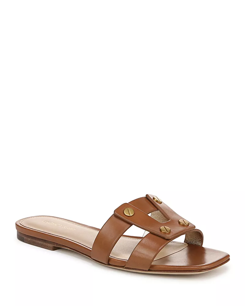 Veronica Beard Women's Via Leather Slide Sandals