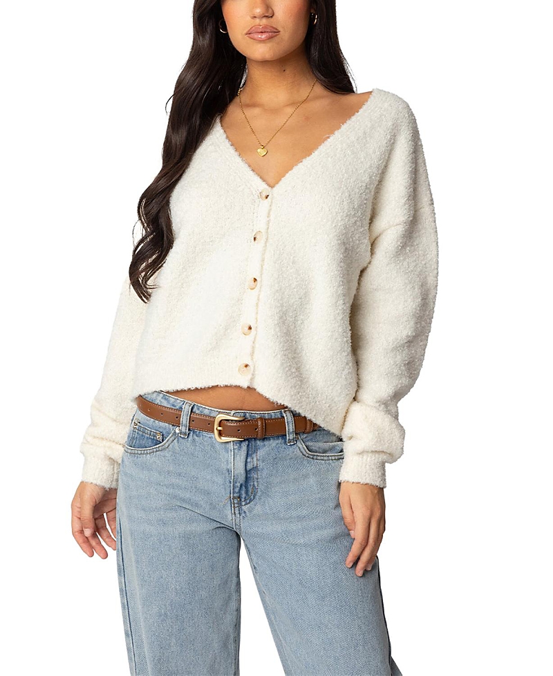 Edikted Jade Knitted Cardigan In Cream