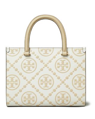 T Monogram Embossed Square Tote