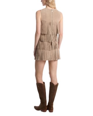 Suede Tiered Mini Dress