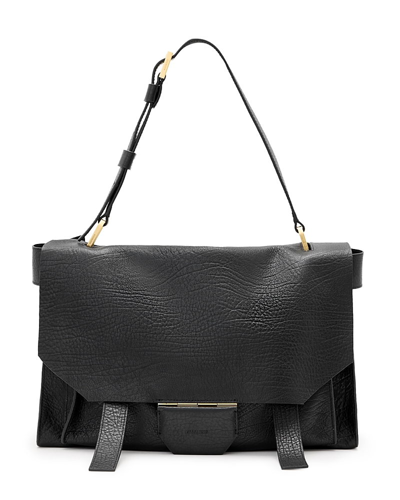 ALLSAINTS URSA GRAIN LEATHER SATCHEL