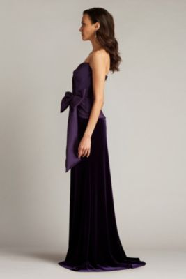  Nimue Strapless Draped Bow Gown