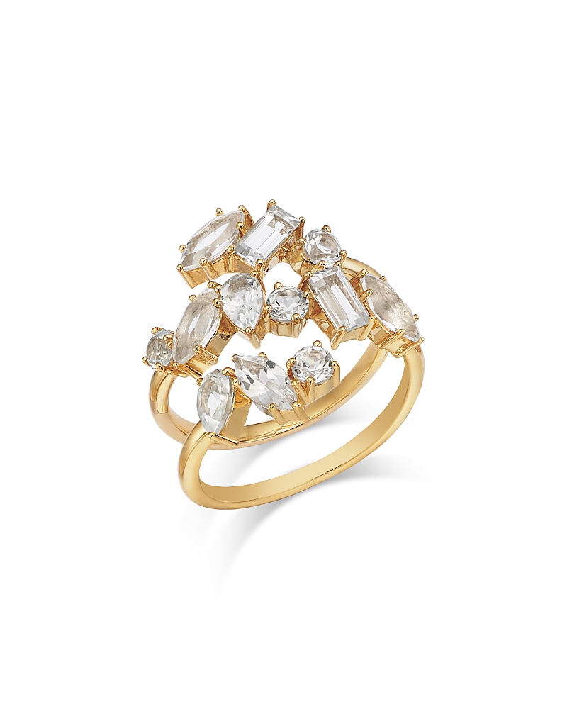Moon & Meadow 14k Yellow Gold White Topaz Multishape Bypass Ring In Gold