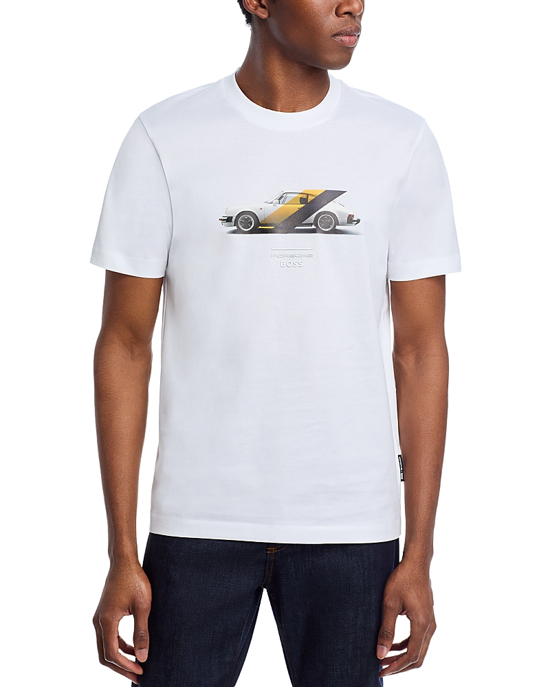 Hugo Boss X Porsche C-thompson Crewneck Graphic Tee In Natural