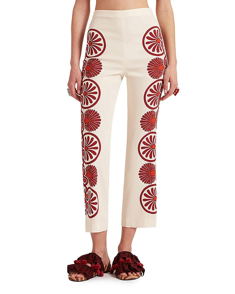 La Doublej Stretch Pants In Medallion Placee Cream