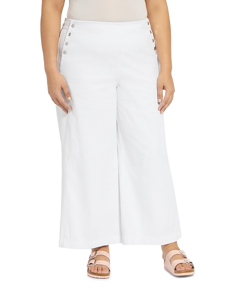 Lyssé Plus Mallory Sailor High Waisted Jeans In White In White