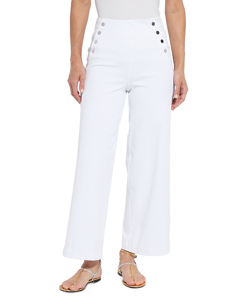 Lysse Mallory Sailor High Waist Wide Leg Jeans in White