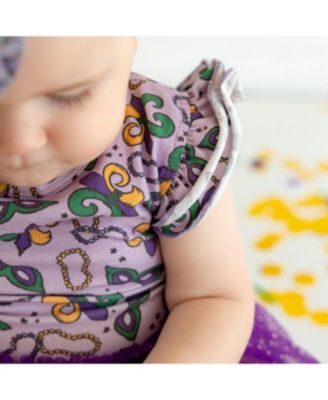 Girls' Mardi Gras Short Sleeve Tutu Bodysuit - Baby
