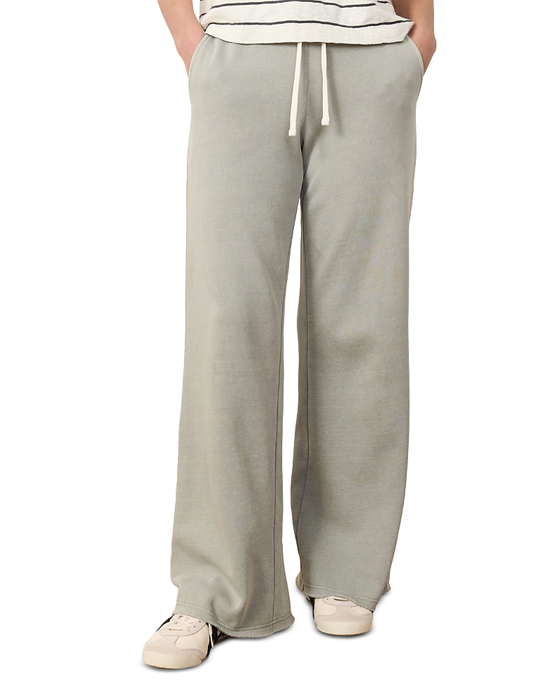 Marine Layer Cloud Nine Wide Leg Cotton Blend Fleece Pants In Shadow