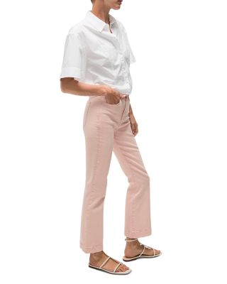 Carson High Rise Ankle Flare Jeans in Stoned Pink Shell