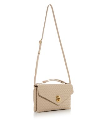 Knot Lock Intrecciato Leather Crossbody Bag