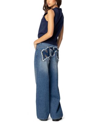 Nyc Low Rise Blue Washed Jeans