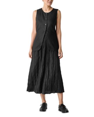 Crushed Silk Flared Skirt 