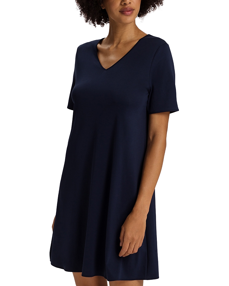 HANRO COTTON SILK V NECK NIGHTGOWN