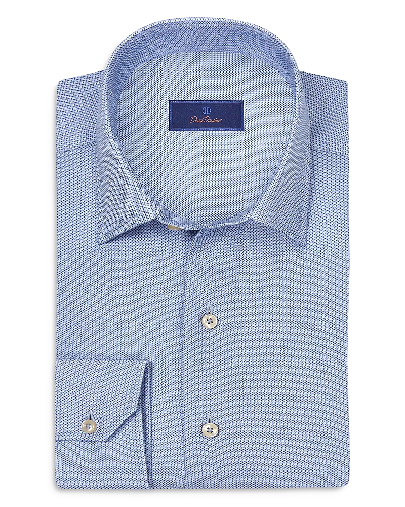 DAVID DONAHUE REGULAR FIT MICRO TEXTURE PRINT SPORT SHIRT