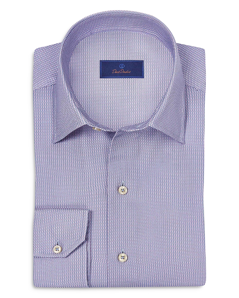 DAVID DONAHUE REGULAR FIT MICRO TEXTURE PRINT SPORT SHIRT