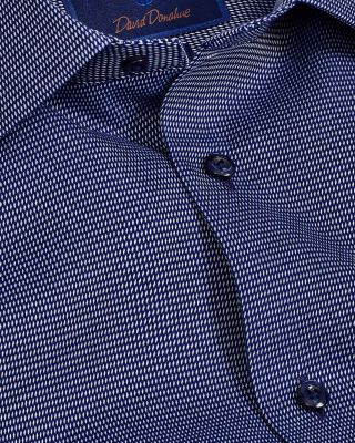 Trim Fit Textured Twill Dress Shirt