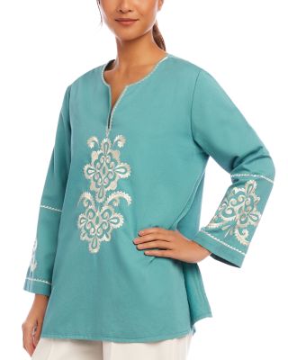 Three Quarter Sleeve Embroidered Tunic