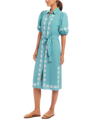 Embroidered Shirt Dress