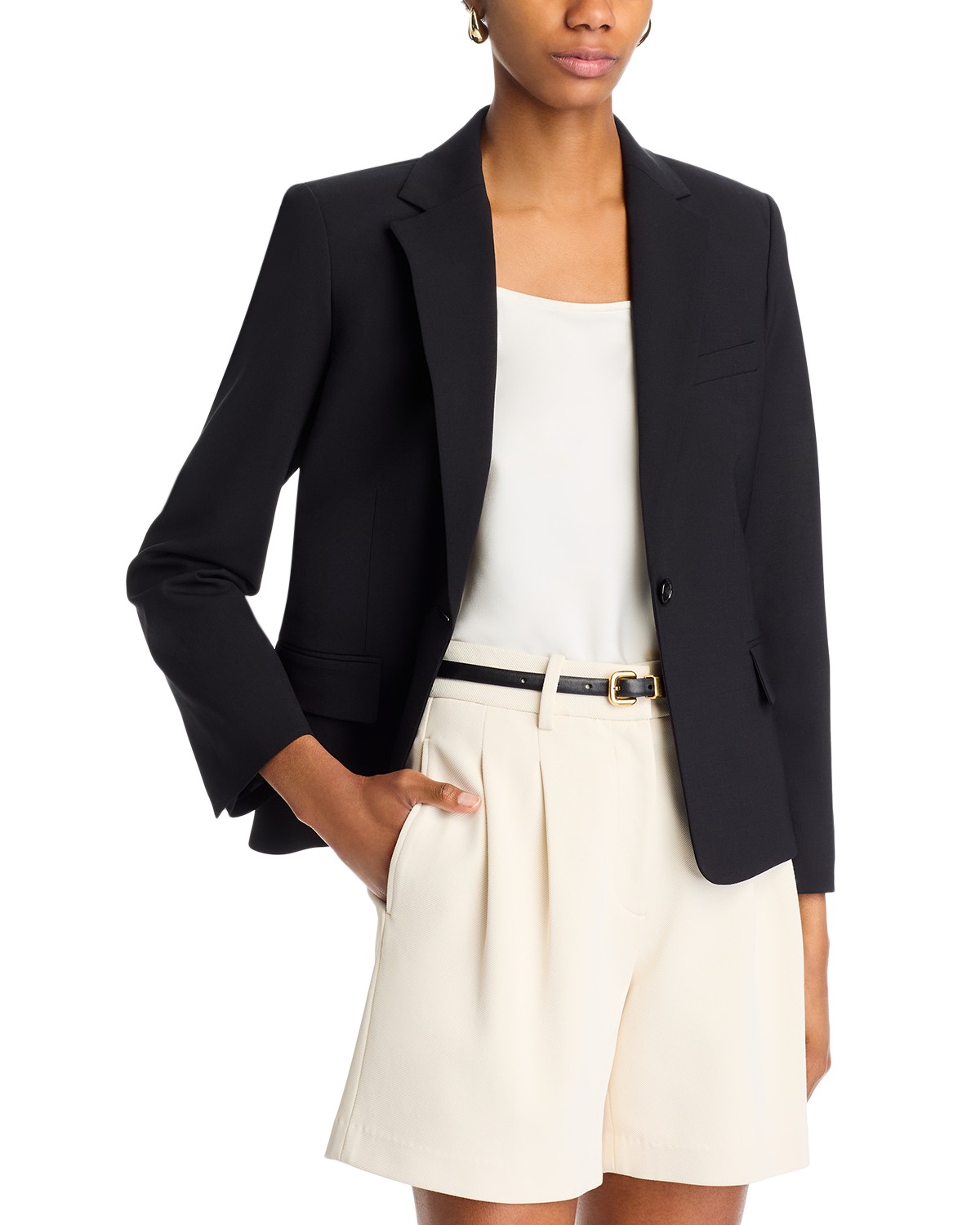 Theory One Button Slim Jacket in Black