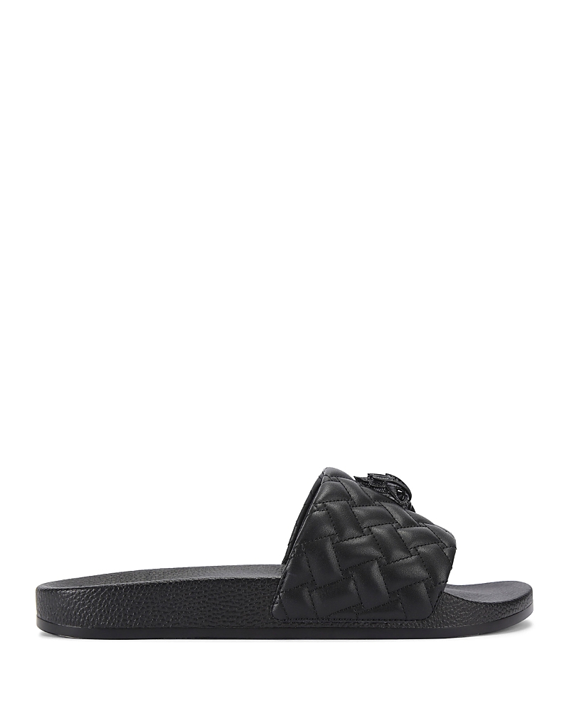 Kurt Geiger Quilted Meena Eagle Slides In Black