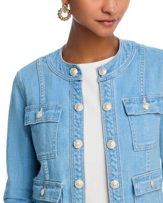 Yari Collarless Denim Jacket