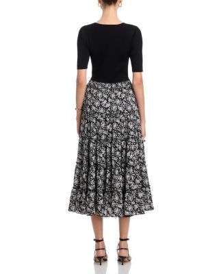 Elbow Sleeve Scoop Neck Ribbed Dress