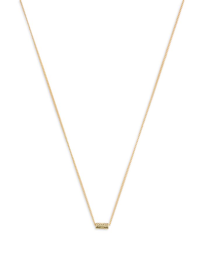 Signature Quilted Tube Pendant Necklace, 16"