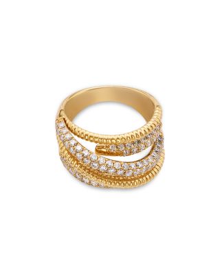 Diamond Pav&eacute; Statement Ring in 14K Yellow Gold, 2.09 tcw