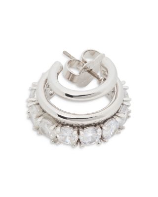 Hint of Shimmer Stacked Huggies Earrings 