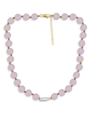 Beads & Cultured Freshwater Pearl Necklace, 16" - Exclusive