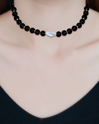 Beads & Cultured Freshwater Pearl Necklace, 16" - Exclusive