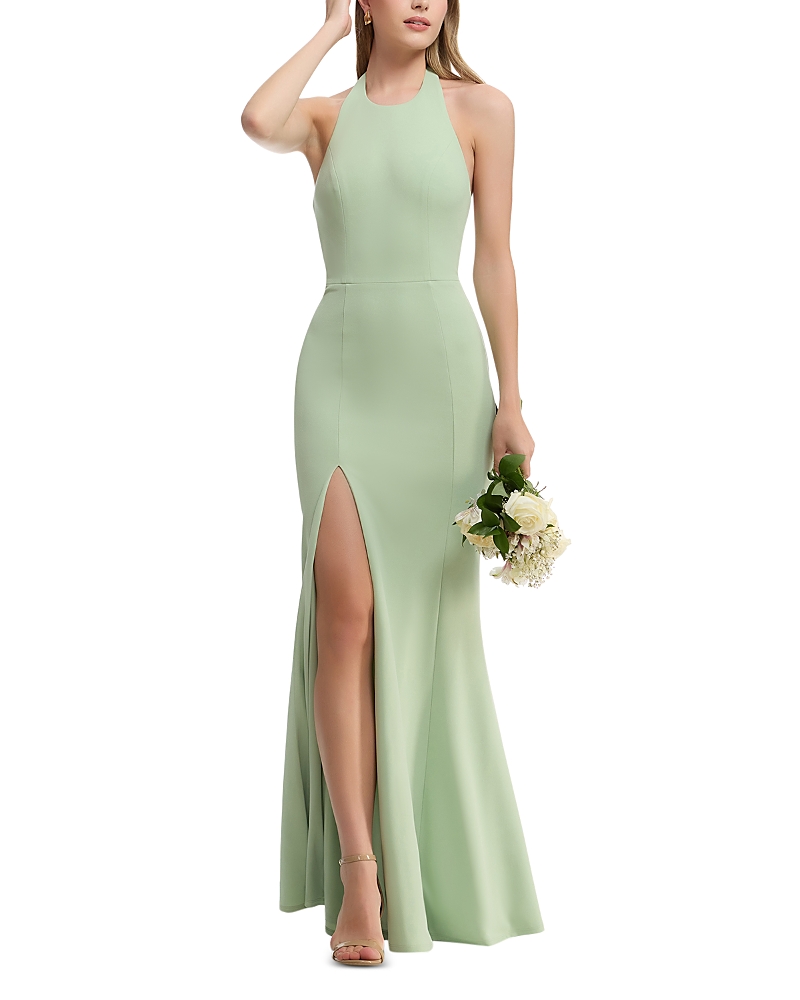 Dress The Population Kai Strapless Gown In Sage