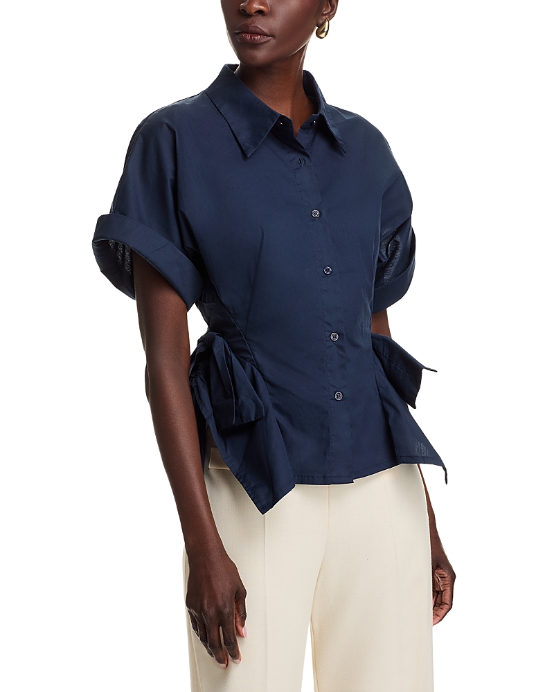 Gracia Bow Detail Short Sleeve Shirt