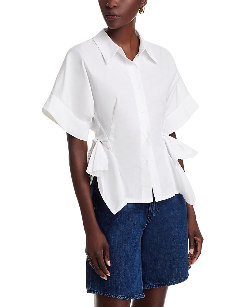 Gracia Bow Detail Short Sleeve Shirt