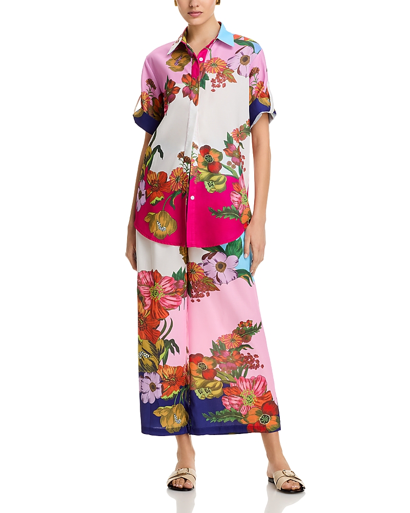 Nancy Yang Floral Print Shirt & Pants Set
