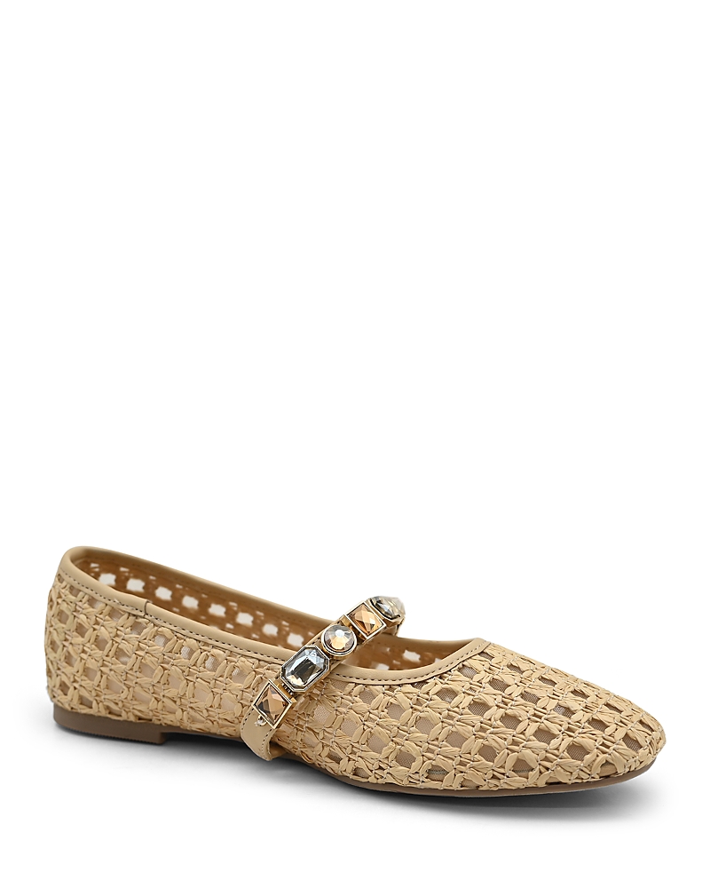 Kenneth Cole Zeta Mary Jane Flat In Natural Raffia