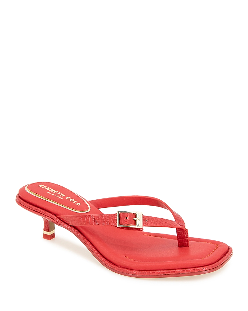 Kenneth Cole Gillie Kitten Heel Slide Sandal In Red Lizard