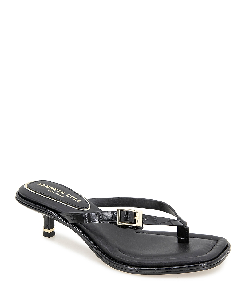 Kenneth Cole Gillie Kitten Heel Slide Sandal In Black Croc
