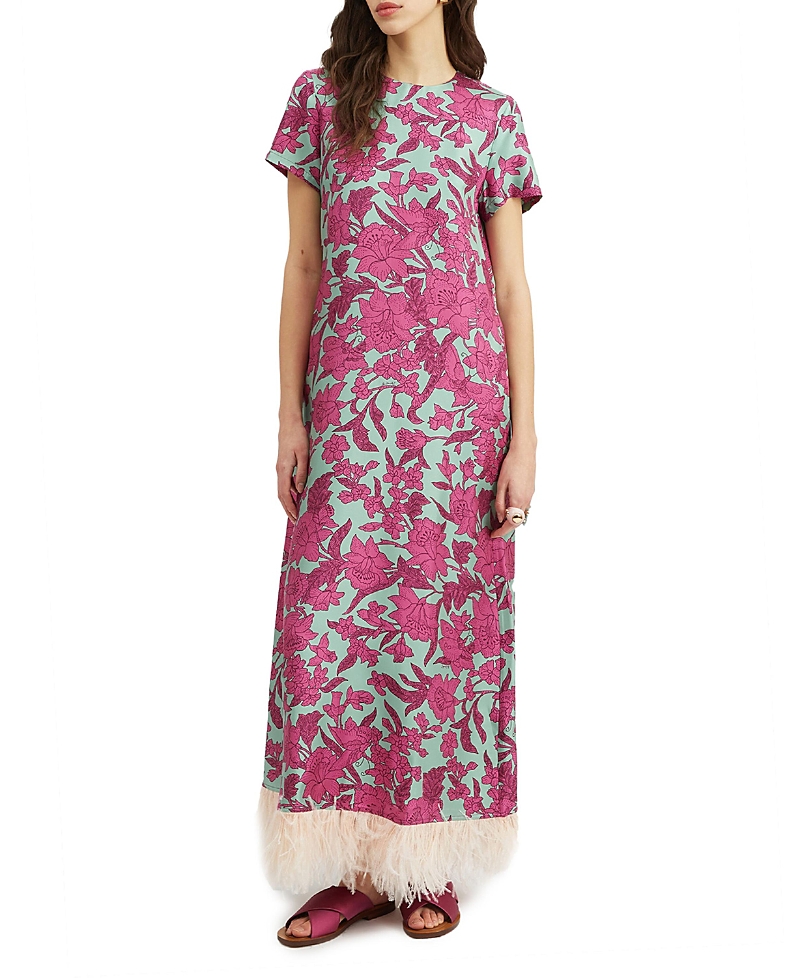 LA DOUBLEJ LA DOUBLEJ SWING DRESS WITH FEATHERS