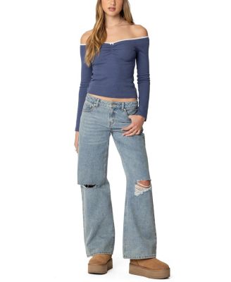 Tal Ruched Off Shoulder Top