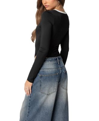 Contrast Scoop Neck Bodysuit