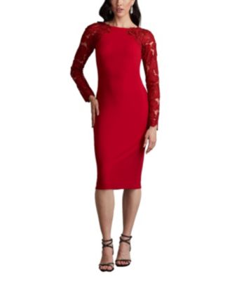 Tadashi Shoji - Emille Embroidered Illusion Cocktail Dress