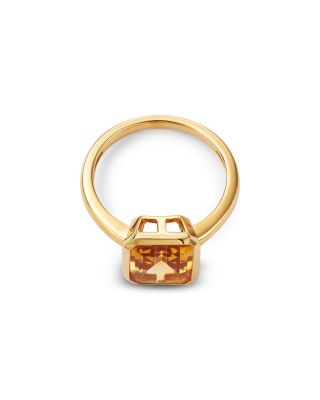 Citrine Bezel Ring in 14K Yellow Gold