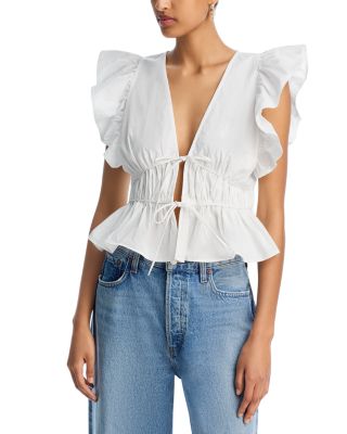 Ruffle Poplin Top - Exclusive